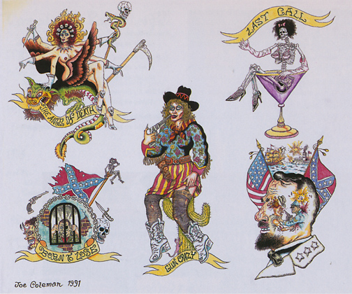 Joe Coleman Tattoo Flash (1991)